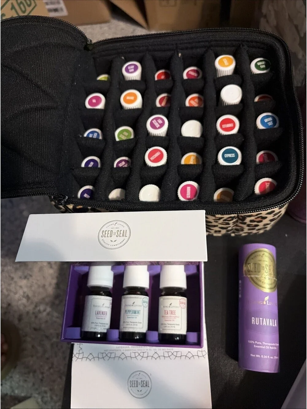 Lot Of Young Living Essential Oils Bottles w/ Cases Some New / Used - Lot Of 60